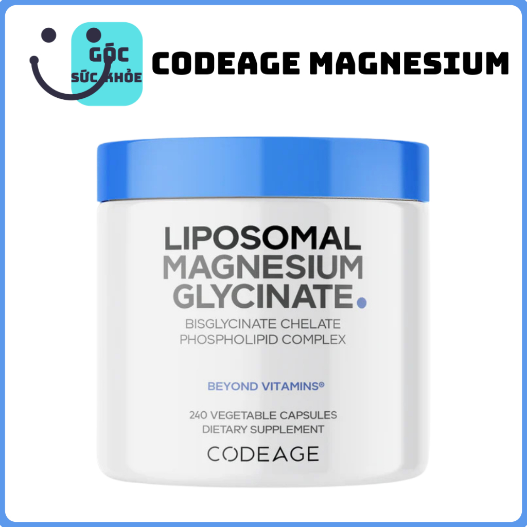 [CÔNG TY] Codeage Liposomal Magnesium Glycinate 240 Viên – Bổ Sung Magie Glycinate Hấp Thu Tốt