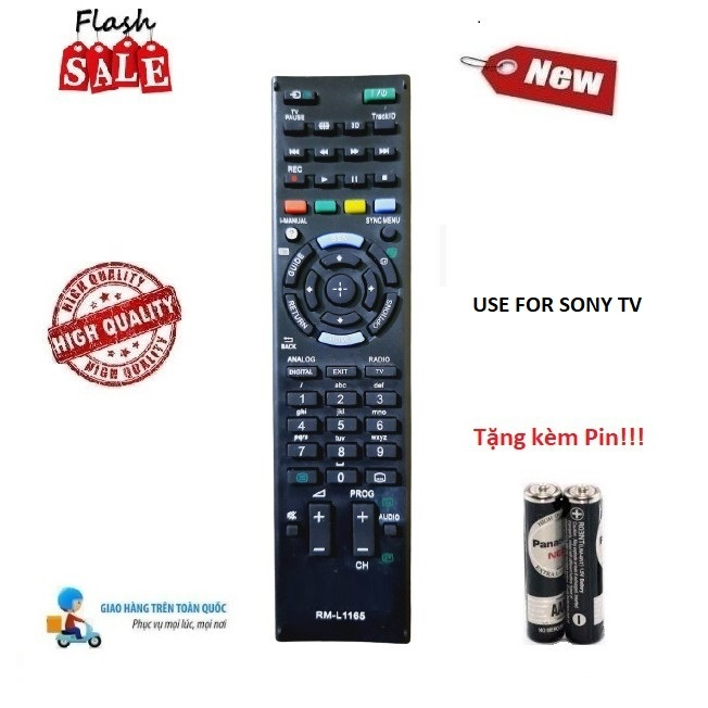 Remote Điều khiển thay thế tương thích cho Tivi Sony RM-L1165 - Hàng tốt mới Tặng kèm Pin