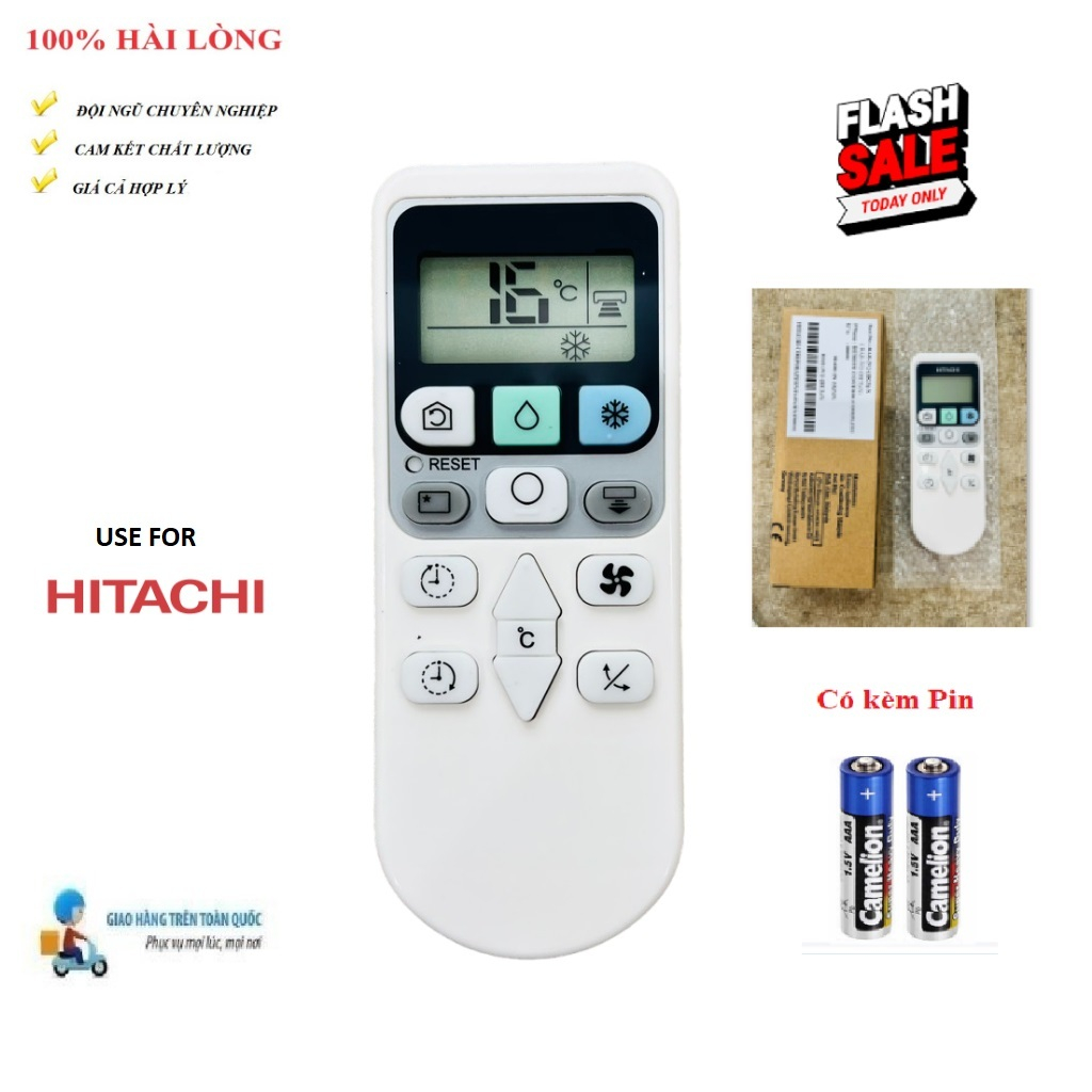 Remote Điều khiển thay thế tương thích cho điều hòa Hitachi + TÚI ĐỰNG XỐP NỔ CHUYÊN DỤNG