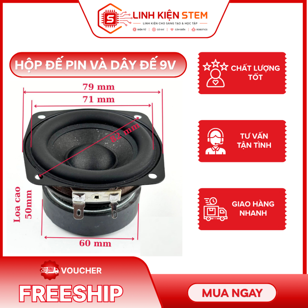 LOA MID BASS LG 3 INCH 15W 4Ω – CỦ LOA TRUNG TRẦM 78MM DIY