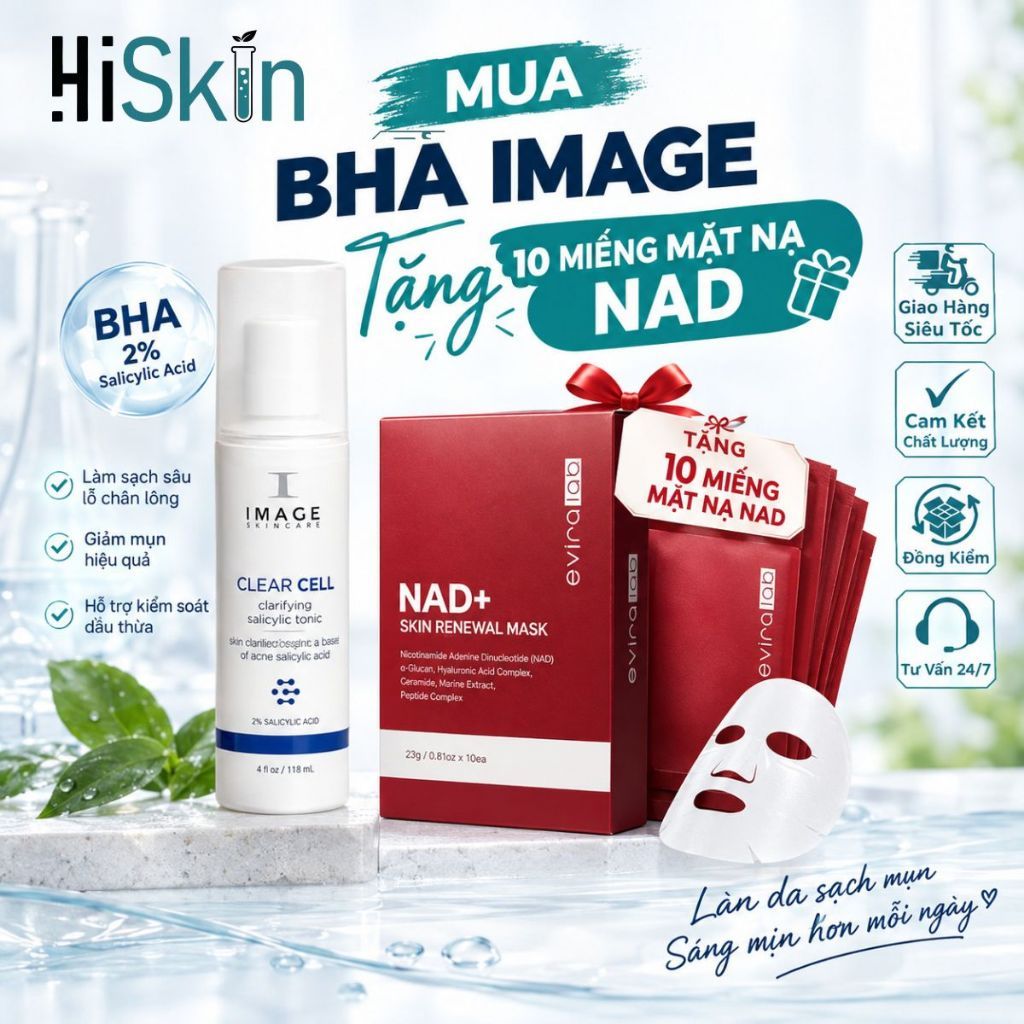 (TẶNG MẶT NẠ NAD) BHA IMAGE Skincare CLEAR CELL Clarifying Salicylic Tonic 118ml | Toner BHA & AHA -