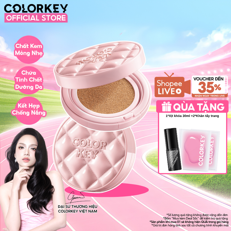 Phấn Nước Cushion Colorkey SPF50+ PA++++ Chống Nắng, Kiềm Dầu, Che Phủ Tự Nhiên, Makeup Mỏng Nhẹ 11g