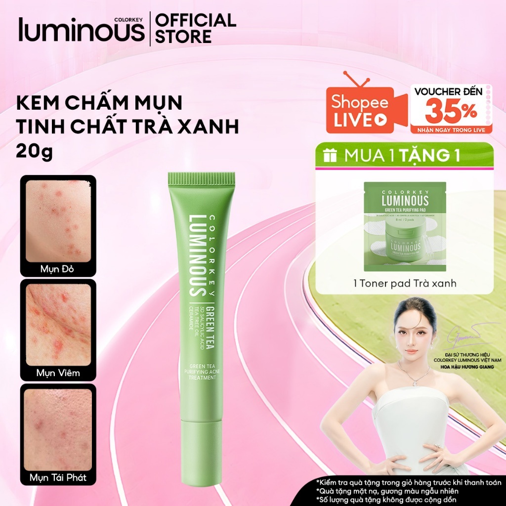 Kem Chấm Mụn Colorkey Luminous | Hỗ Trợ Giảm Mụn, Làm Mờ Vết Thâm Mụn | 20g