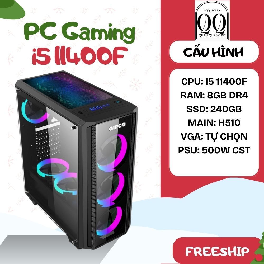 PC Gaming CPU i5 11400F Main H510 Ram 16GB Chiến Game Tuyêt Vời