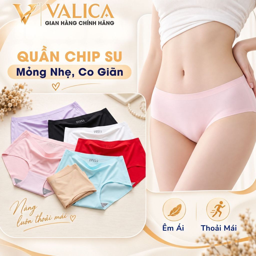 Quần lót nữ su mịn co giãn êm ái - Quần chip không hằn viền tự tin diện đồ ôm body VALICA L840