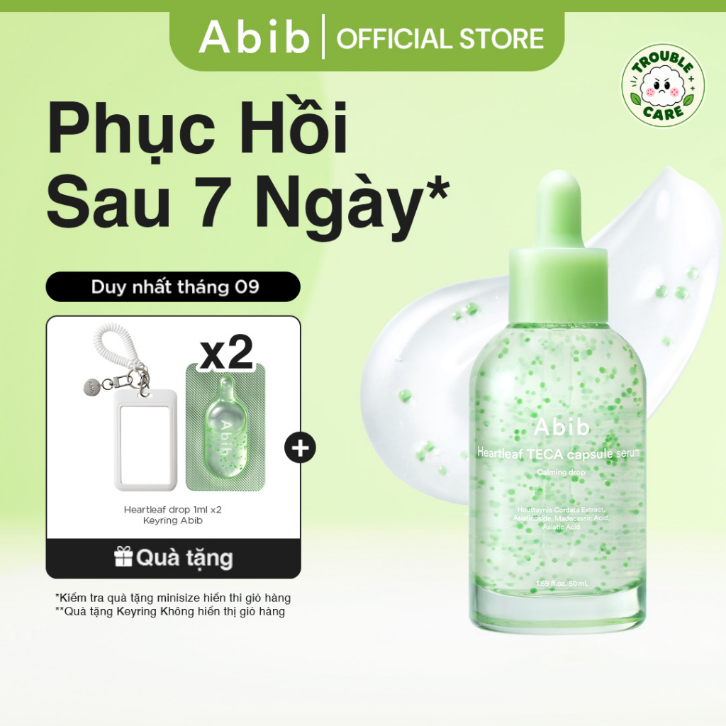 Tinh chất viên nang diếp cá làm dịu da Abib Heartleaf TECA capsule serum Calming drop 50ml