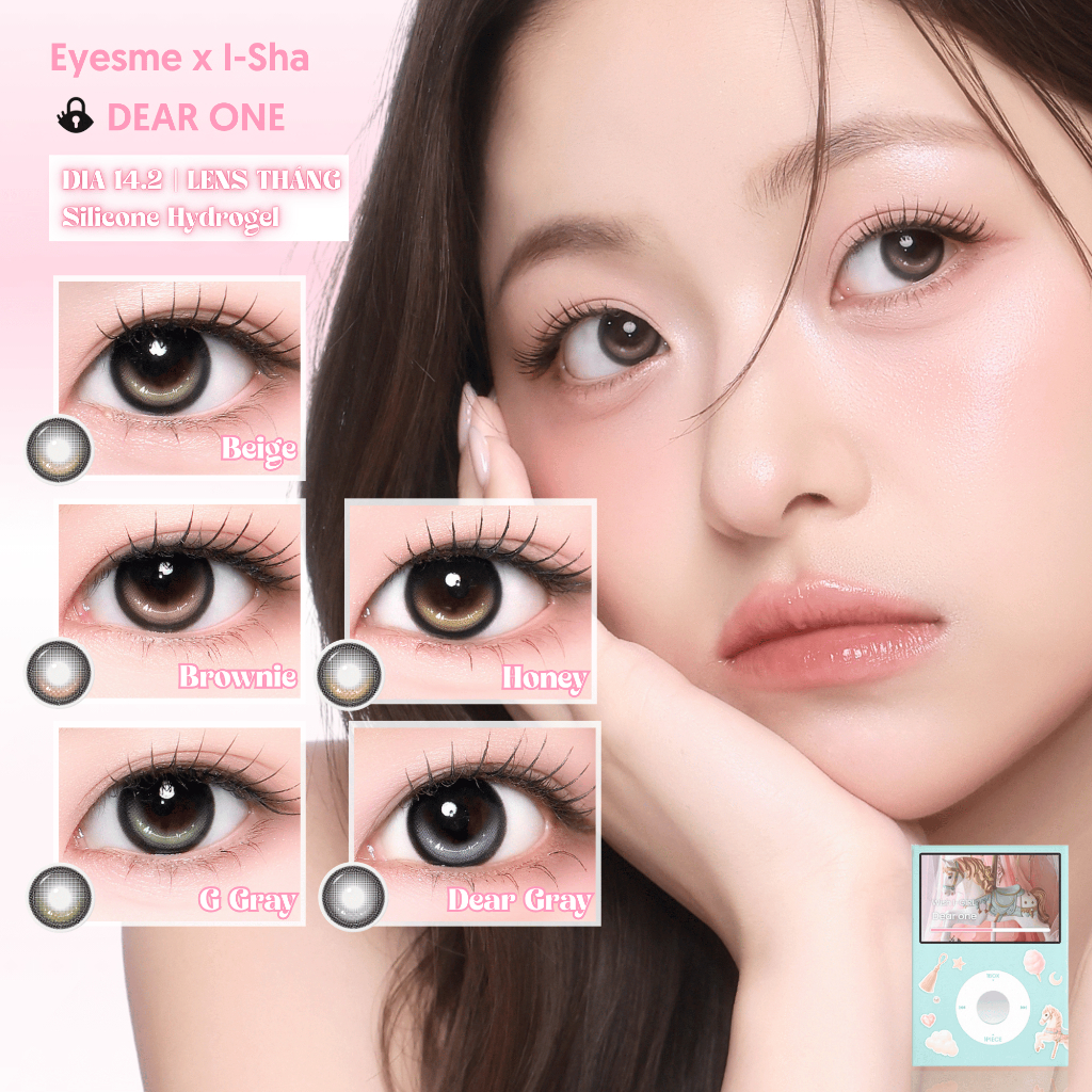 [Eyesme x I-Sha] Lens highlight khóa trục I-Sha Dear One hiệu ứng vân lens nốt nhạc đặc biệt tinh tế