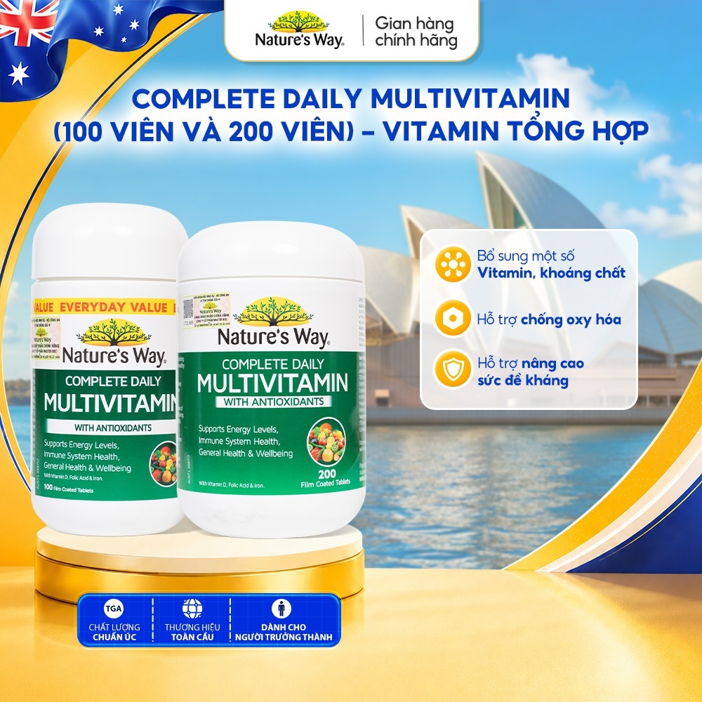 Vitamin Tổng Hợp Nature’s Way Complete Daily Multivitamin- Hộp 100 - Hỗ Trợ Bổ Sung Vitamin Và Khoán