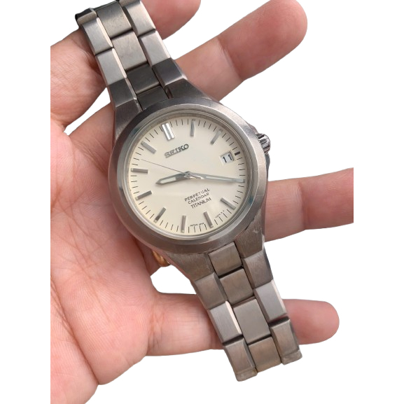 Đồng hồ nam si Nhật Seiko titanium size 38/40mm lịch vạn niên