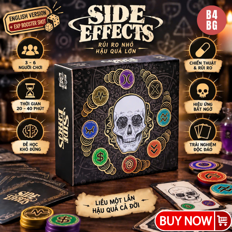 Side Effects Board Game Phiên Bản Tiếng Anh + Expansion Booster Shot B4BG