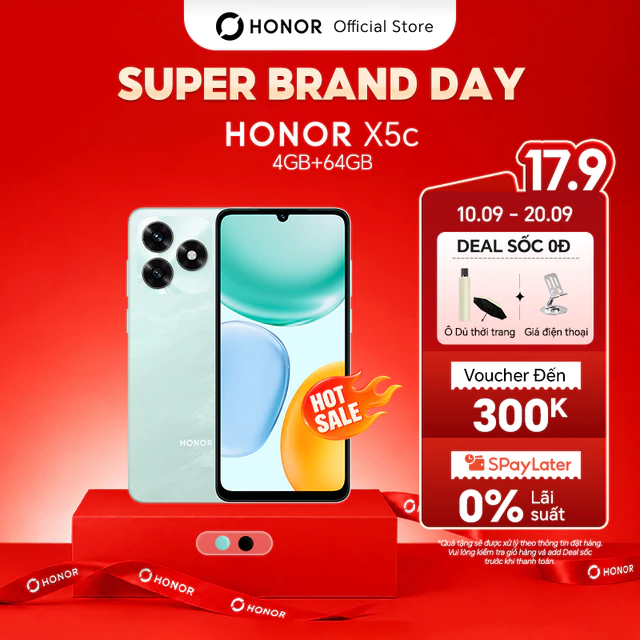 [MỞ BÁN ĐỘC QUYỀN] Điện Thoại HONOR X5c (4+4) GB + 64 GB | Màn Hình 6.74 inch | Pin 5260 mAh | Camera 13 MP |BH 18 Tháng