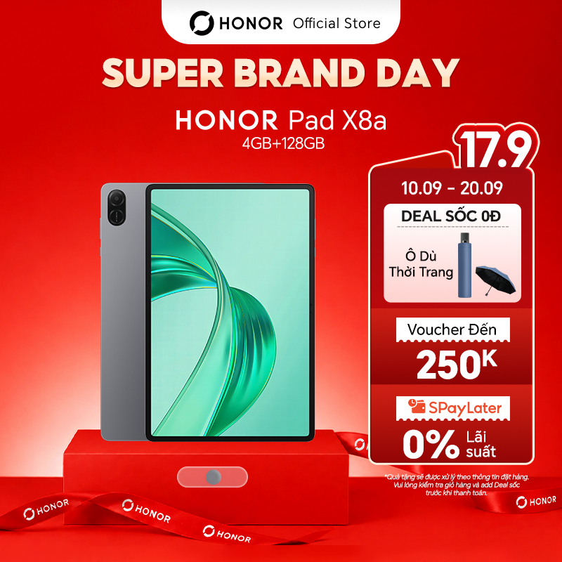 Máy tính bảng Honor Pad X8a 4GB+128GB | Màn hình TFT LCD 11" 90Hz | Pin 8300mAh | BH 18 tháng