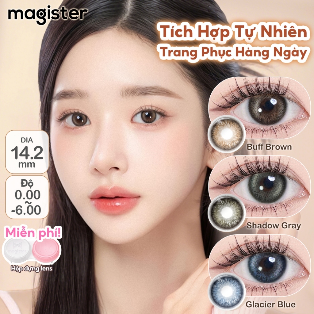 🏆Lens Magister Blush Girl Bộ truyện Cặp 6 tháng Glacier Blue lens kính mềm…