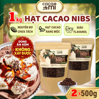 Cocoa Nibs hạt ca cao nguyên chất dùng kèm granola ngũ cốc salad CacaoMi 1kg