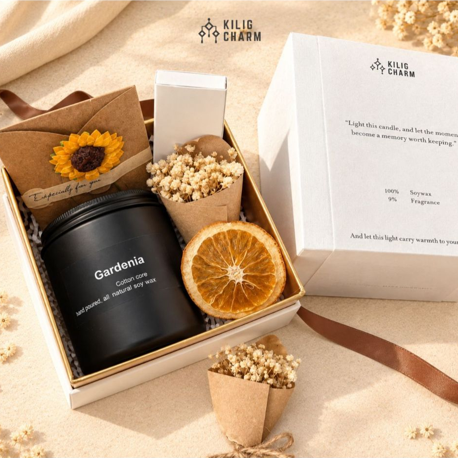 Set Quà Tặng Minimalist Gift Box Nến Thơm East Of Life, hương thơm thiên nhiên - KILIG CHARM KS18_01