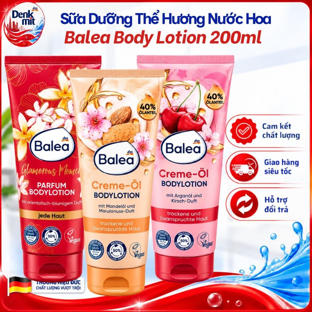 Lotion Sữa Dưỡng Thể Balea Body Hương Nước Hoa Dưỡng Ẩm Mềm Mại Da Đức 200ml