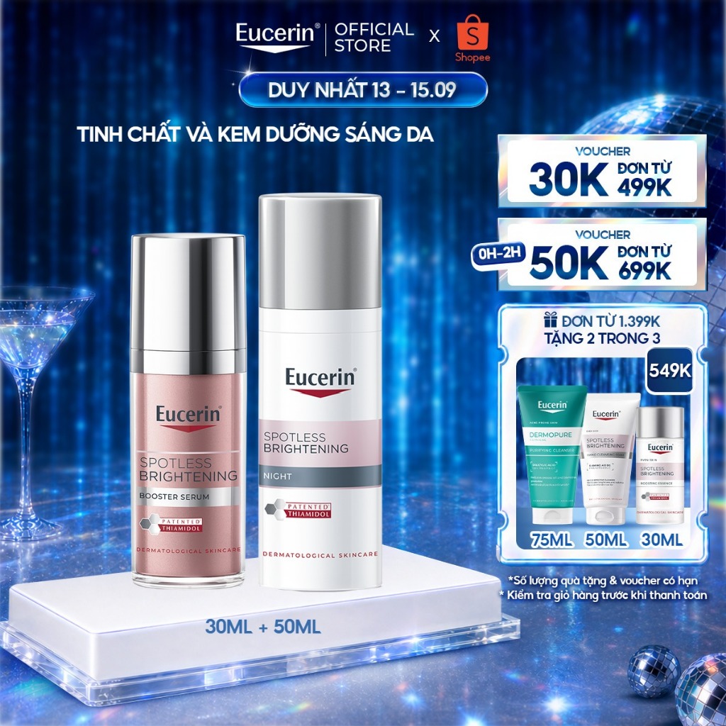 Bộ Tinh chất giảm thâm nám & dưỡng sáng Booster Serum 30ml + Kem đêm giảm thâm nám & sáng da Spotles
