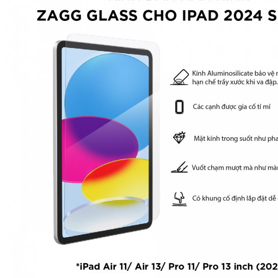 Kính cường lực ZAGG dành cho iPad Air 11inch (M3/M4)