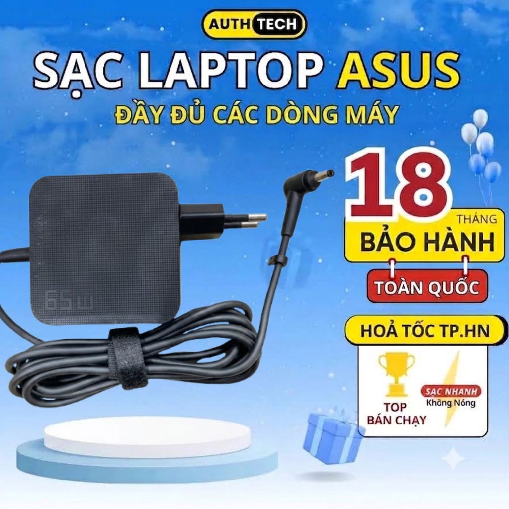 Sạc Laptop Asus 65W/90W, Sạc Asus Chân Nhỏ/To, Cục Sạc Máy Tính Asus Vivobook…