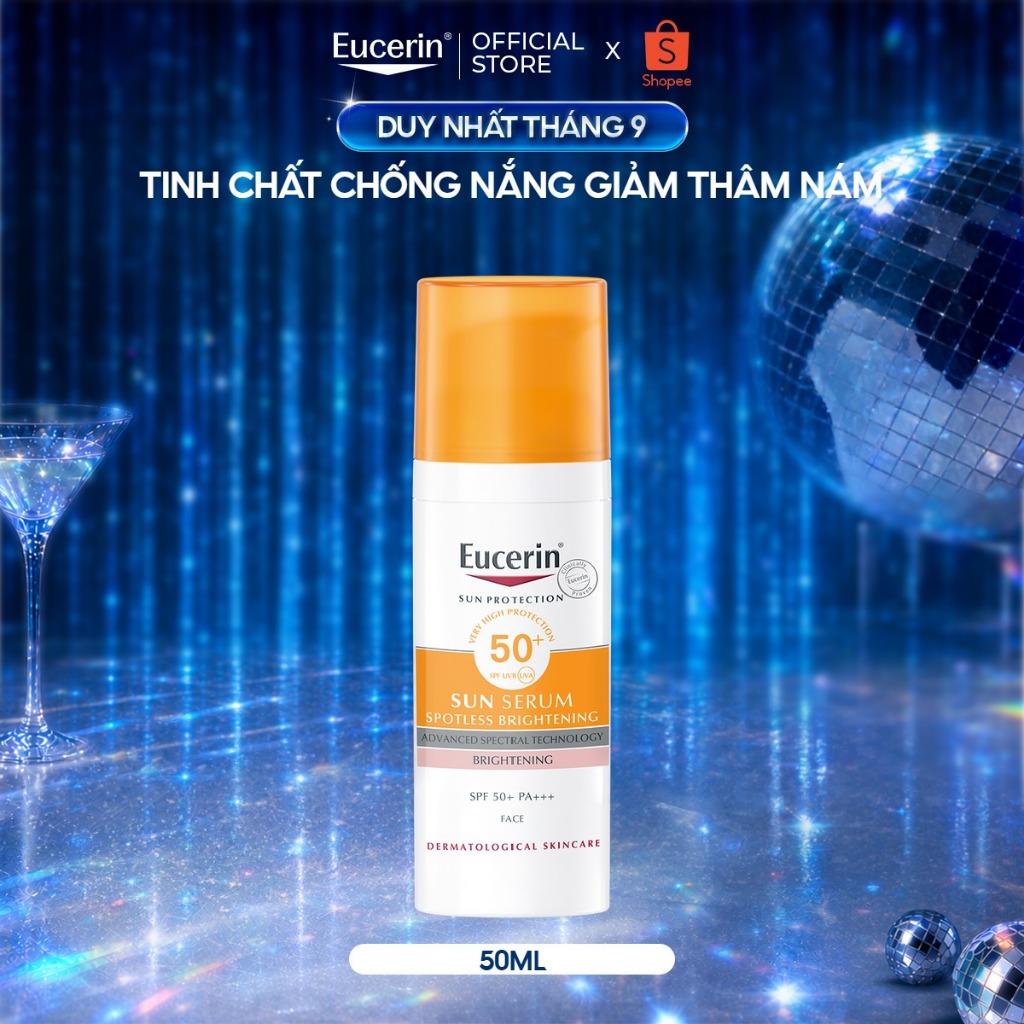 [Lucie x Eucerin]Tinh chất chống nắng giảm thâm nám Eucerin Spotless Brightening Serum SPF50+ 50ml