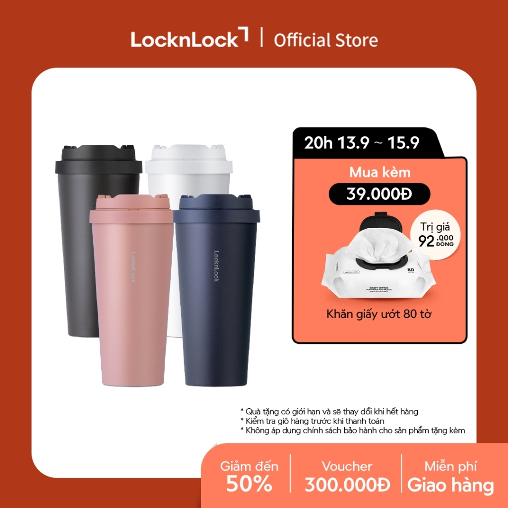 Bình giữ nhiệt Lock&Lock Energetic one-touch thép không gỉ 316L 550ml và 400ml - LHC3249 (4 màu)