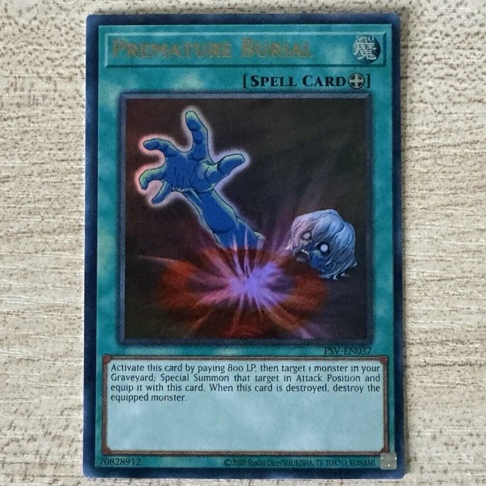 mã cổ PSV Ultra rare Lá bài thẻ Yugioh Premature Burial - Tặng bọc bài nhựa bảo quản SPELL