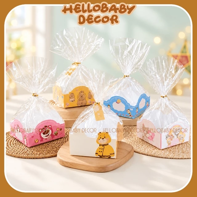 Set 10/20/50 túi đế giấy đựng quà tặng - bánh kẹo nhân các dịp lễ tết Trung Thu - Noel - Sinh Nhật