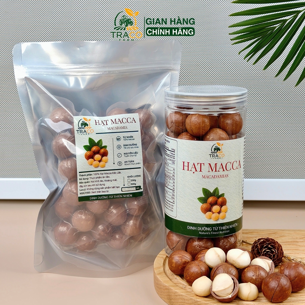1Kg Hạt Macca Nứt Vỏ loại 1 Traco Farm, Hạt mắc ca Tây Nguyên sấy chín dễ tách vỏ mỏng