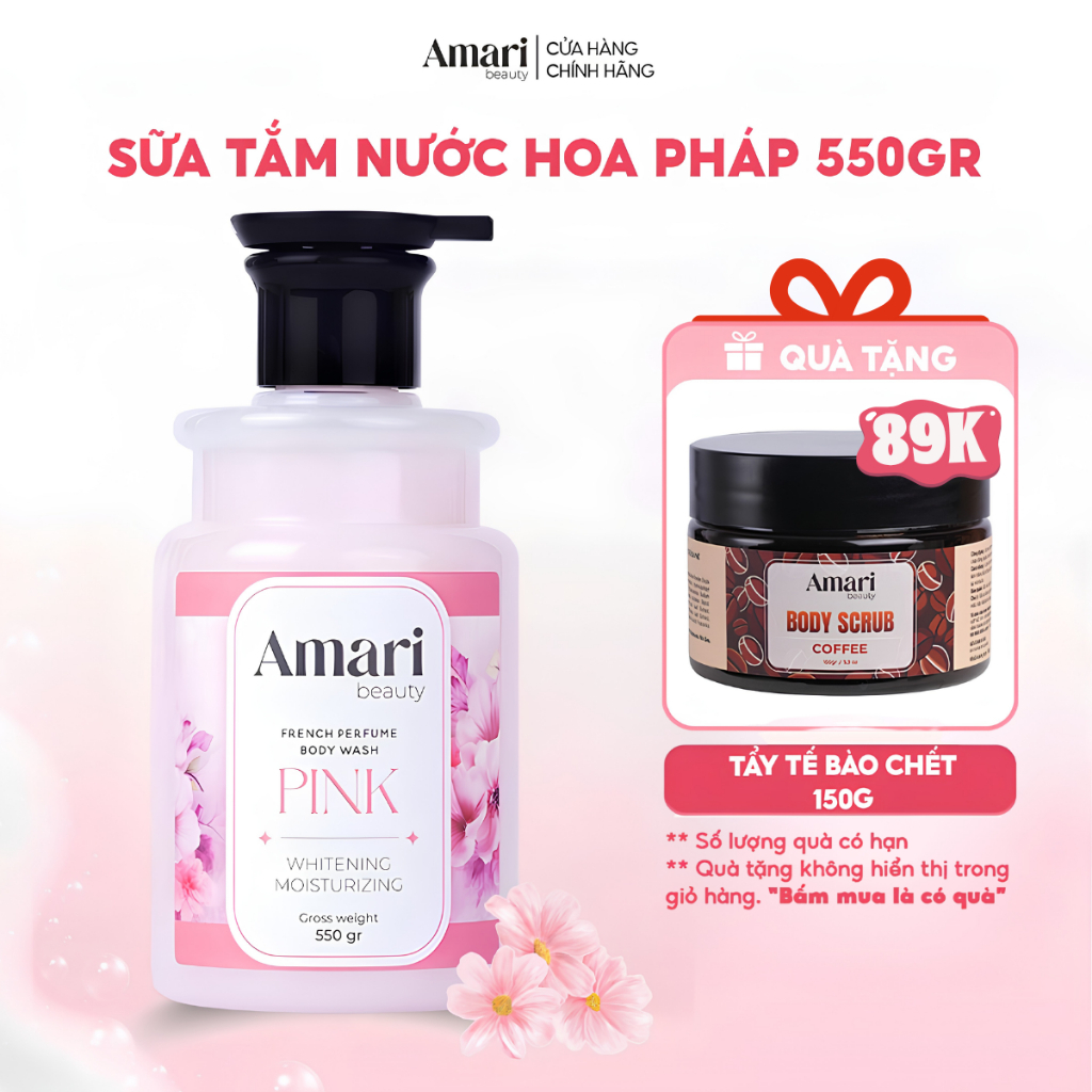 Sữa Tắm Nước Hoa  Amari Beauty Sữa Tắm Lưu Hương, Làm Sạch, Dưỡng Ẩm Da - 550g