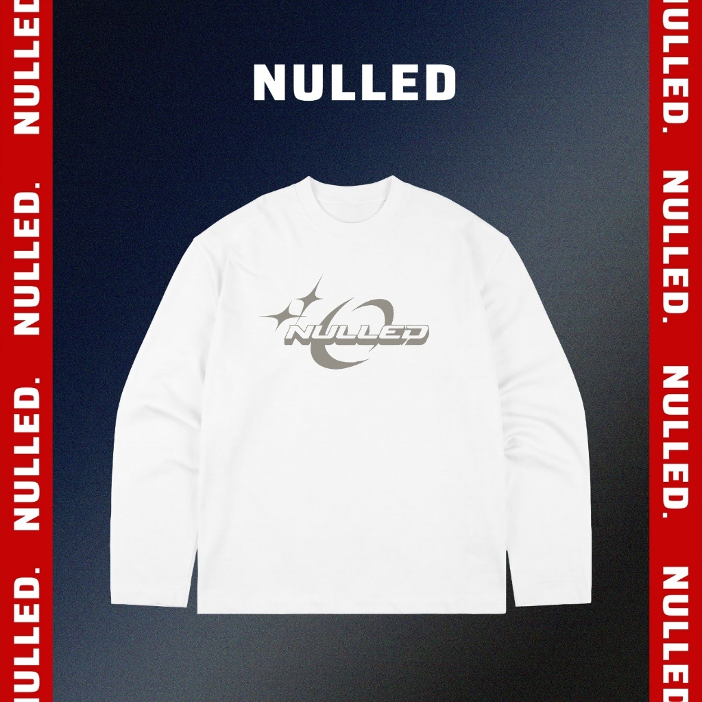 Áo tay dài trắng in hoa văn sao NULLED Lunar Sparkle Tee form boxy nam nữ | N-T3129-HC-T16-T
