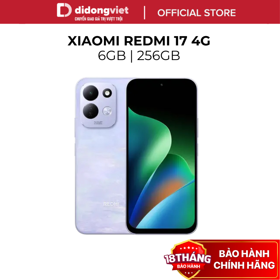 Điện Thoại Xiaomi Redmi 17 4G 6GB l 256GB - Màn Hình 6.9" MediaTek Helio G91 Ultra 8 nhân-Chính Hãng