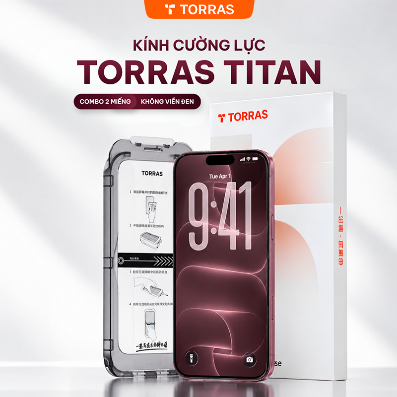 Kính Cường Lực TORRAS iPhone 2 Miếng Tự Dán Chống Vân Tay Bảo Vệ Màn Hình…