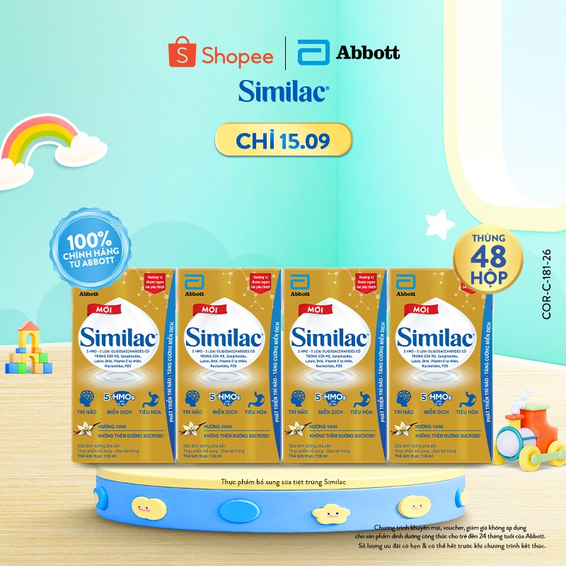 [KOL LIVE] Thùng sữa nước Similac hương Vanilla 110ml