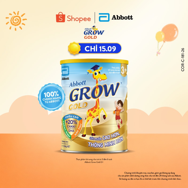 Sữa bột Abbott Grow Gold 3+ loại 1.6kg