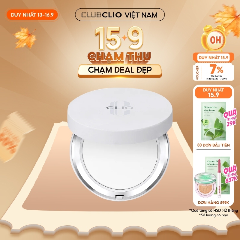 [Săn Deal]Phấn Phủ Nén Kiềm Dầu Clio Stay Perfect Finish Pact 8G