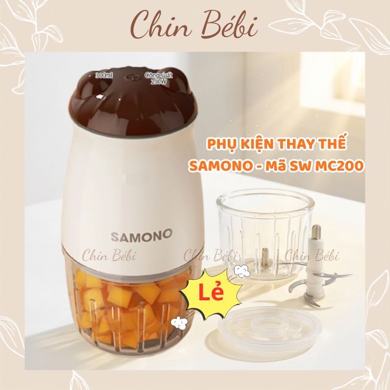 Phụ Kiện Samono SW-MC200 300ml | Cối Thủy Tinh | Nắp Đậy | Lưỡi Dao 6 Cánh Máy Xay, Linh Kiện SWMC20