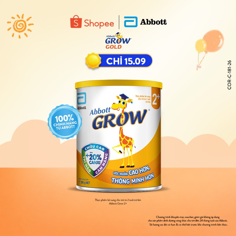 Sữa bột Abbott Grow 2+ loại 380g