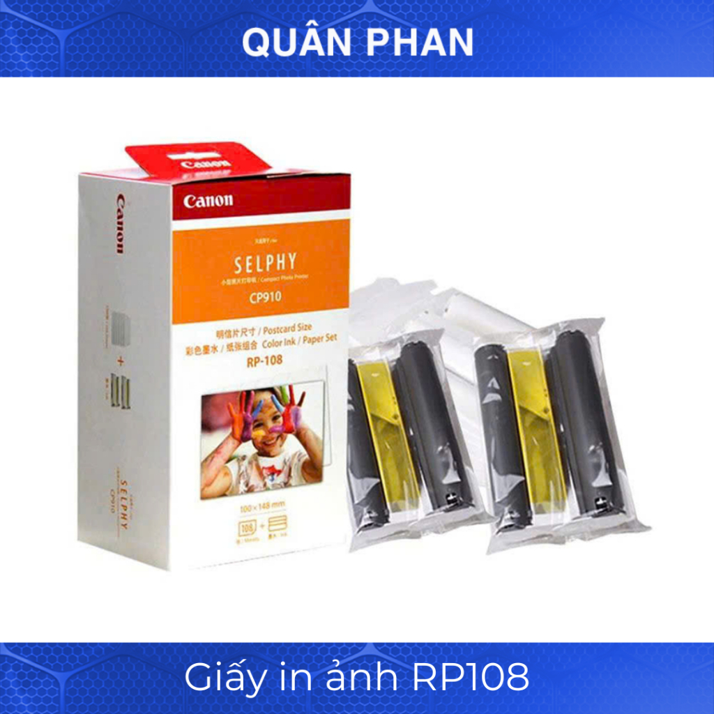 Giấy in ảnh Canon KP108 108 tờ và 3 băng mực