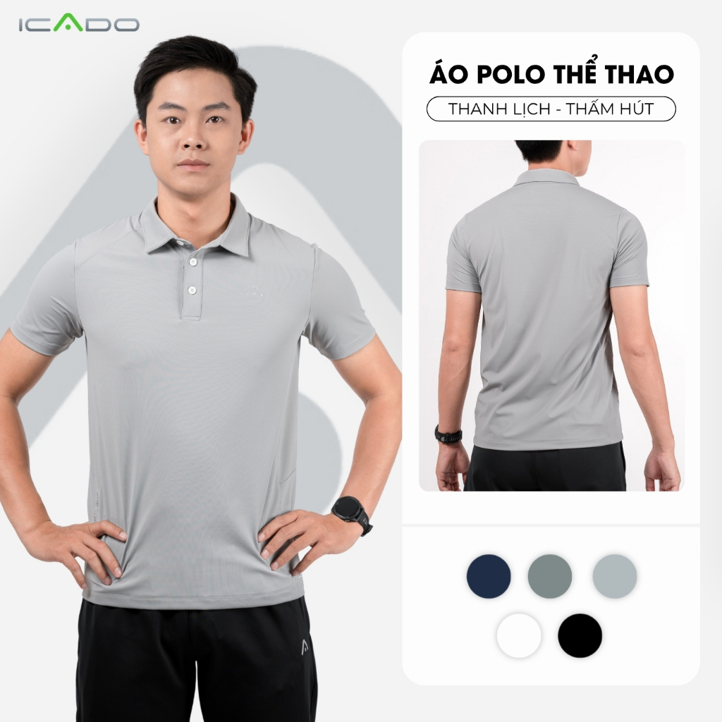 Áo Polo Thể Thao Nam High Class Icado HT125 Tập Gym, Pickleball Co Giãn Thấm Hút thế giới đồ tập