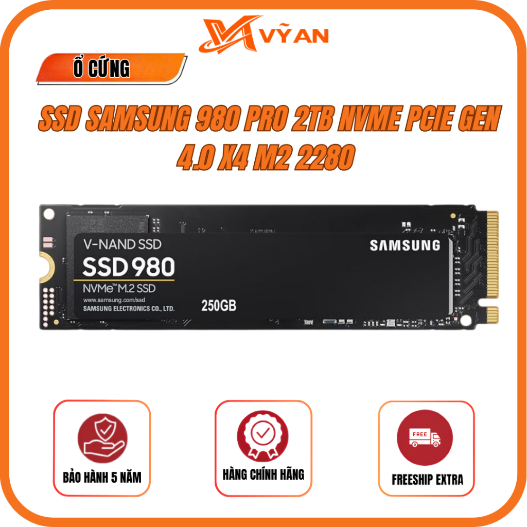 Ổ cứng SSD Samsung 980 PRO 1TB / 2TB M.2 NVMe PCIe Gen 4.0 - Tốc độ 7000MB/s - Hàng Chính Hãng