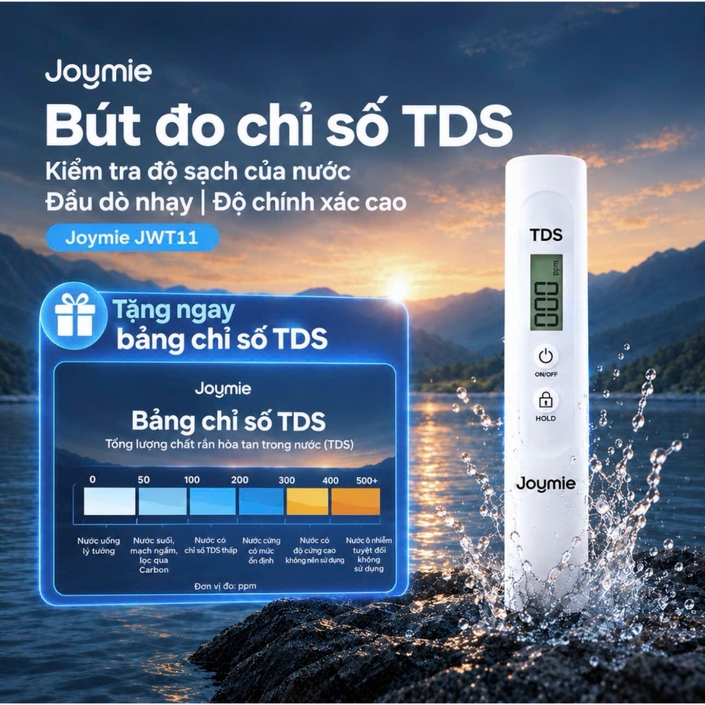Bút thử nước sạch Joymie JWT11, Bút đo TDS chính xác cao