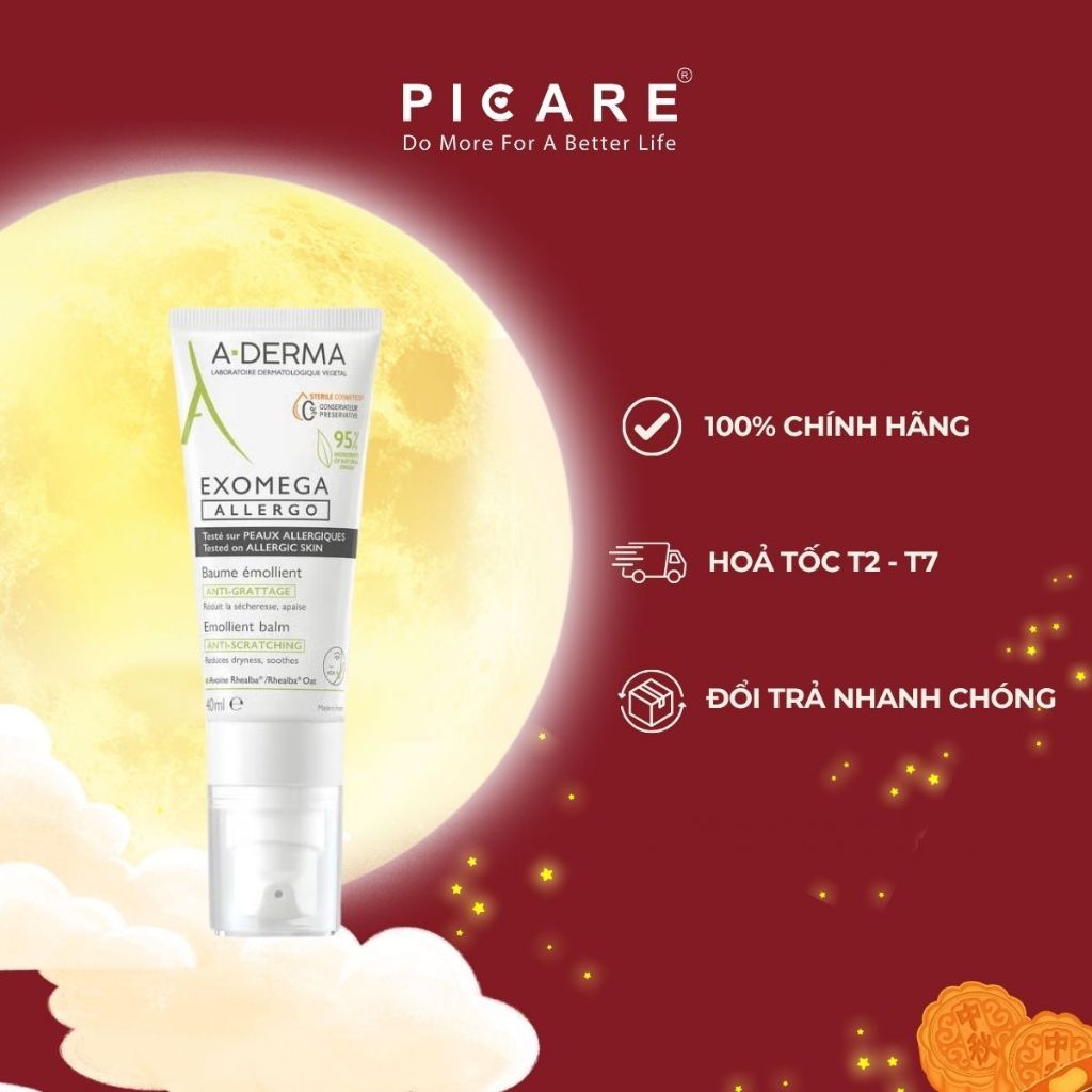Kem dưỡng ẩm chuyên biệt cho da khô da cơ địa A-Derma Exomega Allergo Emollient Balm 40ml