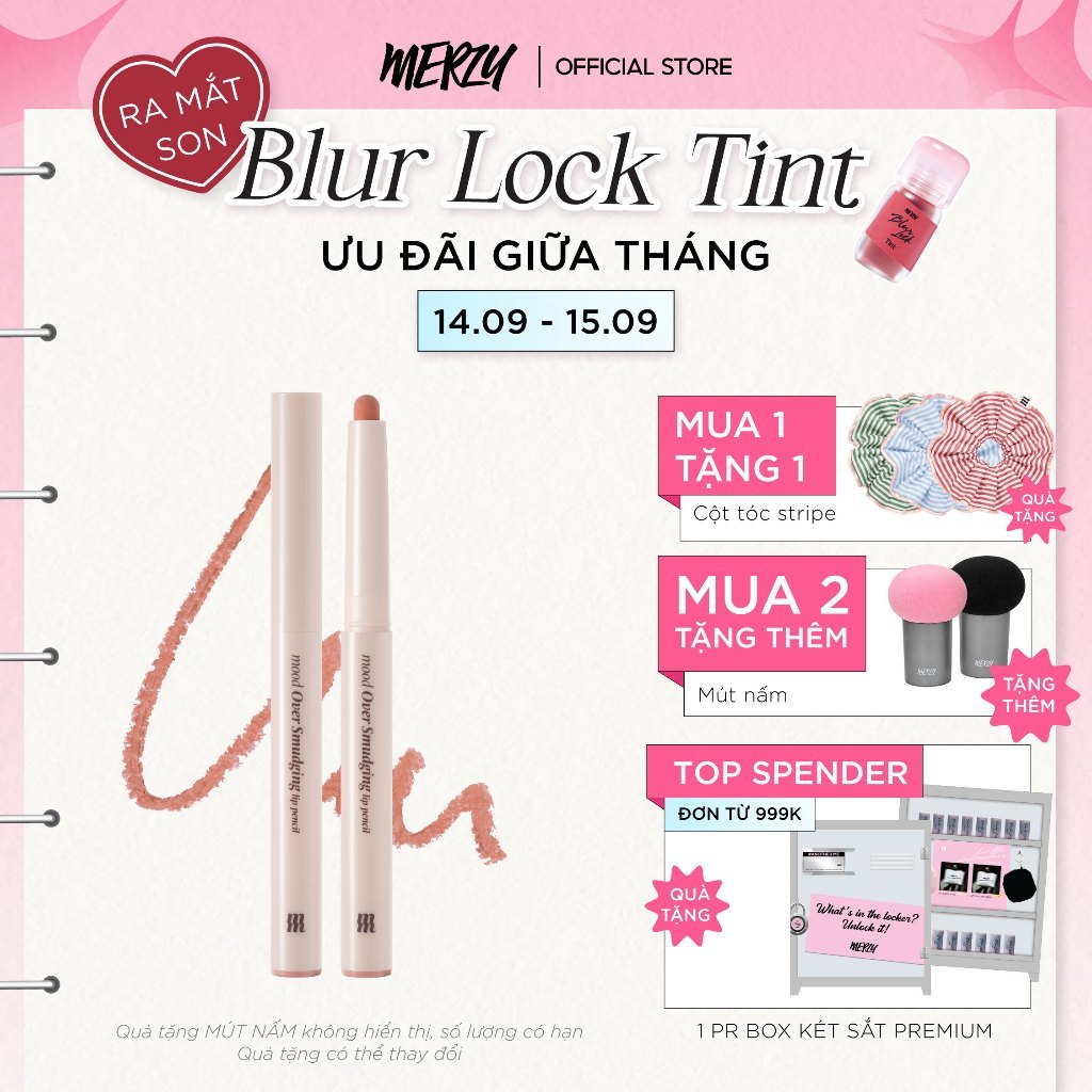 Chì Kẻ Viền Môi Merzy Mood Over Smudging Lip Pencil 0.9g