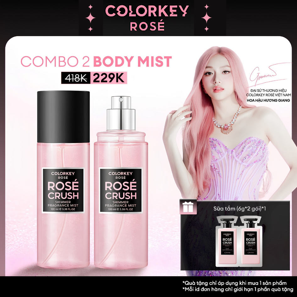 Xịt Thơm Toàn Thân Body Mist COLORKEY 100ml - Lưu Hương Nhẹ Nhàng, Mùi Hương Đa Dạng, Phù Hợp Đi Chơi, Đi Làm