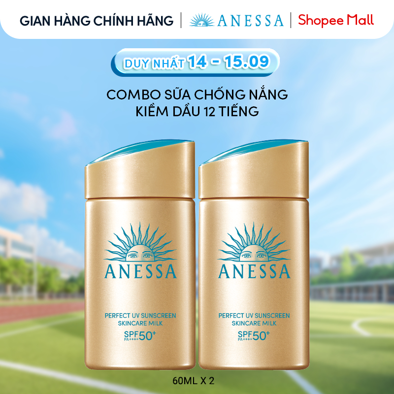 [HANNAH OLALA] Combo 2 Sữa chống nắng dưỡng da kiềm dầu bảo vệ hoàn hảo Anessa Perfect UV Sunscreen 