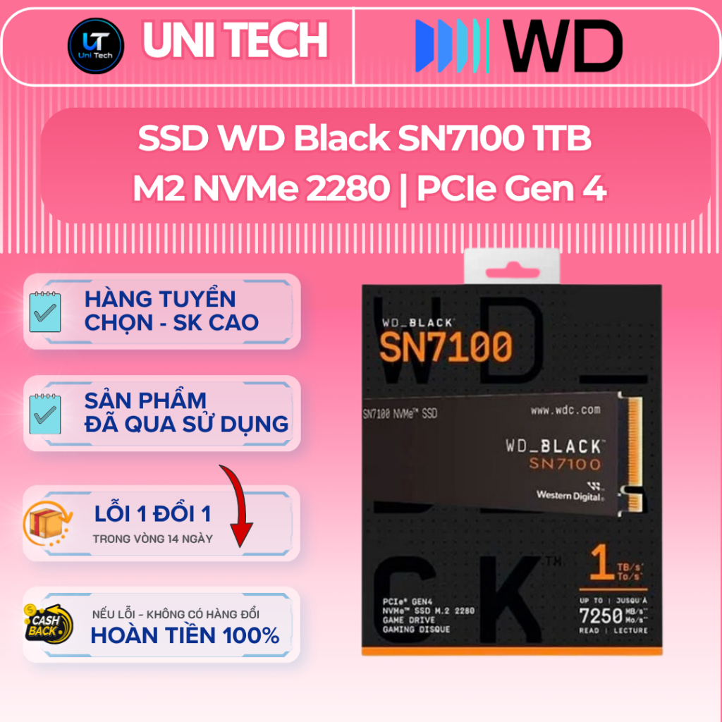 SSD M2 NVMe PCIe Gen 4.0 1TB WD BLACK SN7100 | SN8000S | Used