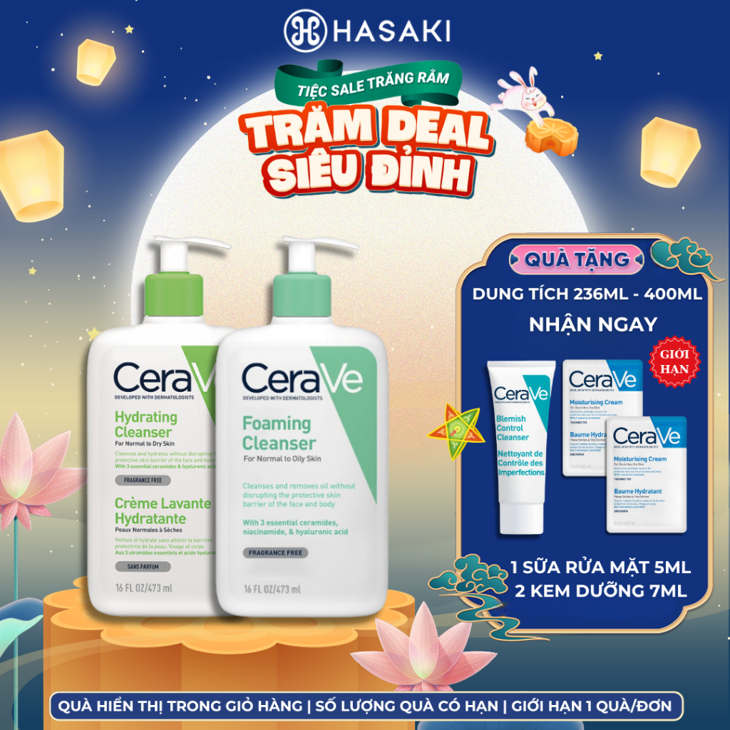 [DAILY] Sữa Rửa Mặt Cerave Sạch Sâu Cho Da Thường Đến Da Dầu, Da Khô Hasaki Sản Phẩm Chính Hãng
