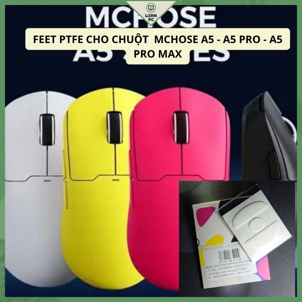 Tấm feet chuột PTFE Cho Chuột Mchose A5 - A5 Pro - A5 Pro Max - AX5  ...Mượt mà Feet Speed