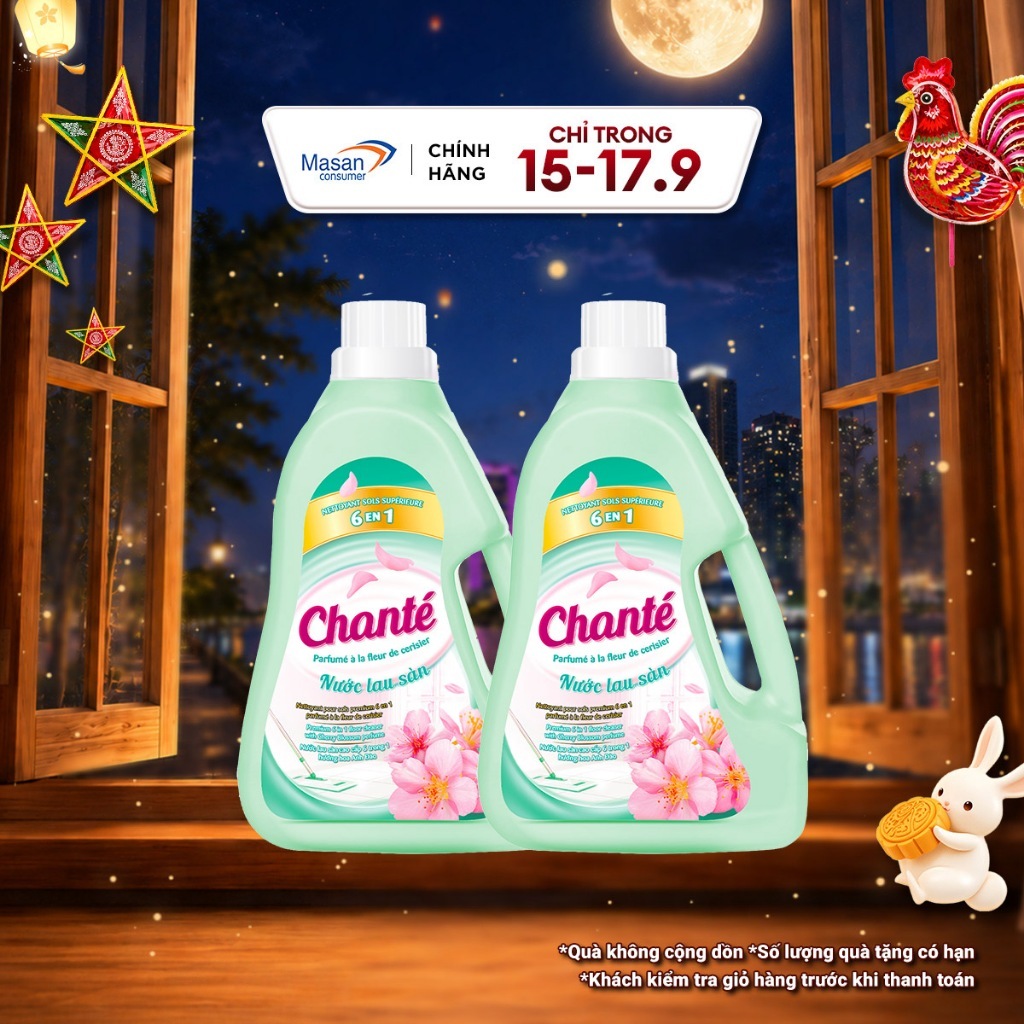 [Chọn loại] Combo 2 Nước lau sàn Chanté chai 3.2kg