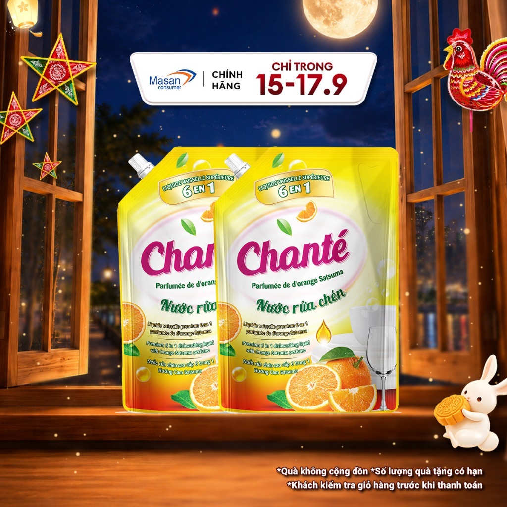 [Chọn loại] Combo 2 Nước rửa chén Chanté túi x 3.2kg